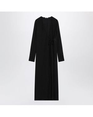 Fendi Jacquard Silk Long Dress - Black