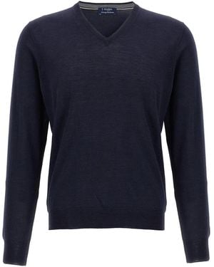 Barba Napoli Wool And Silk Jumper - Blue