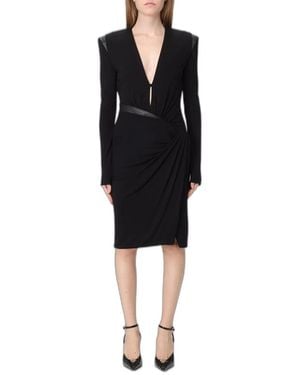 Versace Vneck Mini Dress - Black