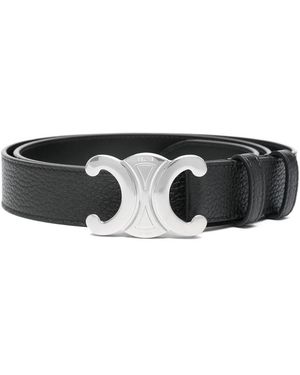 Celine Textured Buckle Belt - Black