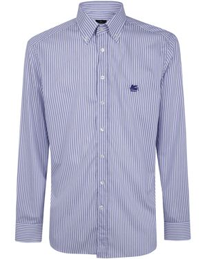 Etro Printed Cotton Shirt - Blue