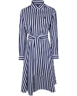 Polo Ralph Lauren Long Sleeves Midi Day Dress - Blue