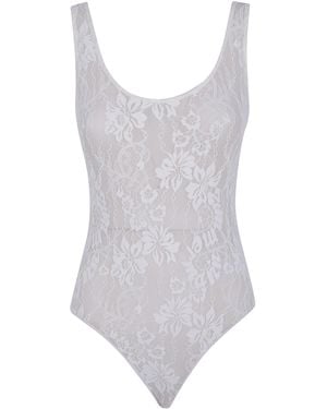 Zimmermann "Lace Scoop" Bodysuit - White