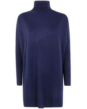 ABSOLUT CASHMERE "Amira" High Neck Maxi Sweater - Blue
