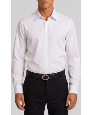 Gucci Piece Dyed Cotton Poplin Shirt - White