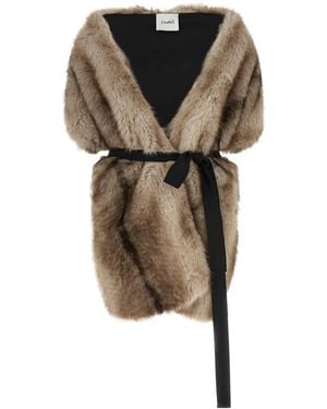 Nude Eco-Fur Stole - Natural
