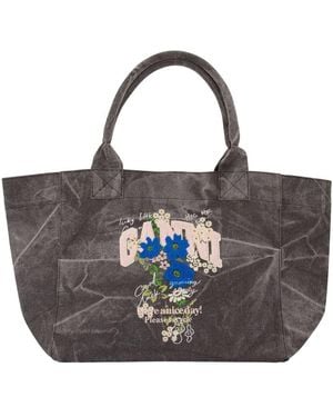 Ganni Medium Trapeze Easy Shopper Bag - Grey