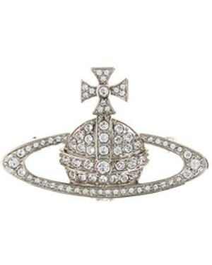 Vivienne Westwood Bas Relief Brooch - White