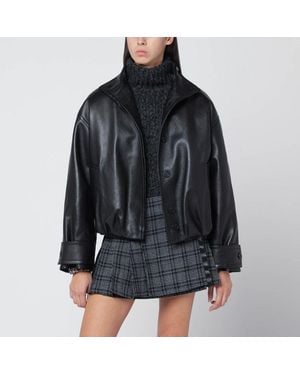 DURAZZI MILANO Leather Bomber - Black