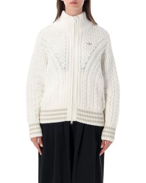 adidas Originals Cable Knit Firebird Tracktop - White