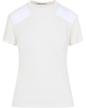 Phoebe Philo Cotton And Lyocell T-Shirt With Patch - White