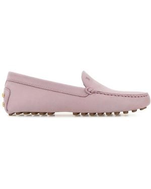 Tod's Antiqued Suede Loafers - Pink