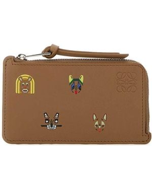 Loewe Coin Cardholder Cats - Brown