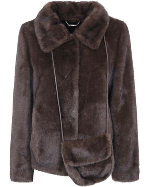 Seventy Eco Fur Reversable Short Coat - Brown