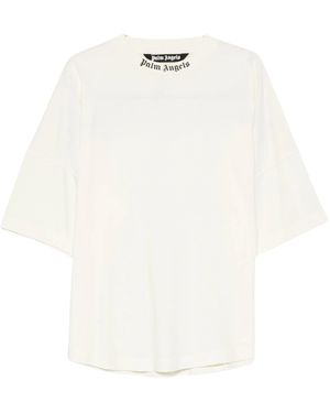 Palm Angels Logo Printed Oversize T-Shirt - White