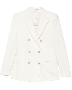 Tagliatore Wool Blend Double-Breasted Suit - White