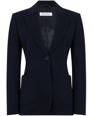 Max Mara Fitted Wool Blazer - Blue