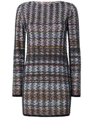 Missoni Polyamide Viscose Polyester Dress - Gray