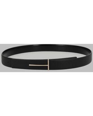 Tom Ford Cintura Con Fibbia "T" - Metallic