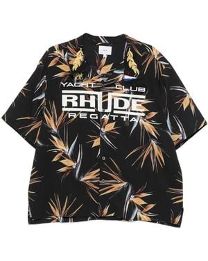 Rhude Regatta Club Hawaiian Shirt - Black