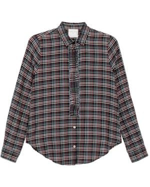 forte_forte Cotton Blend Tartan Shirt - Grey