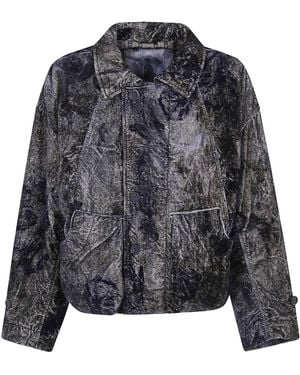 Ziggy Chen Velvet Aviator Jacket - Black