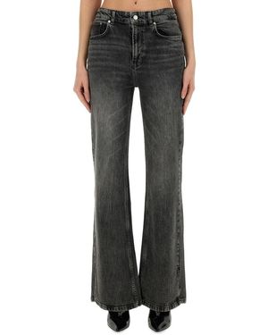 Moschino High-Waisted Wide-Leg Jeans - Black