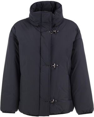 Fay Padded Nylon Jacket With Hooks - Blue