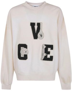 Golden Goose Crewneck Sweatshirt With Patches - White