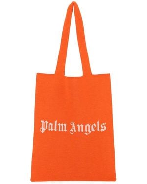 Palm Angels Wool Blend Shopping Bag - Orange