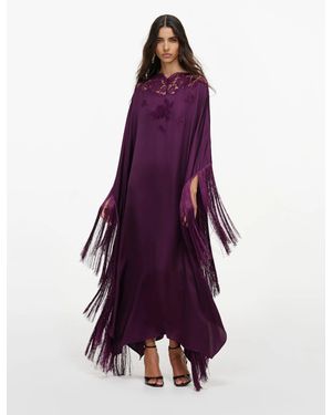 Self-Portrait Jersey Draped Maxi Dress - Purple