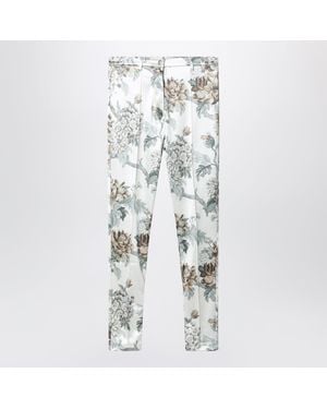 Acne Studios Floral Print Fitted Trousers - White