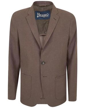 Herno Marrone Os Linen Cotton Blazer - Brown