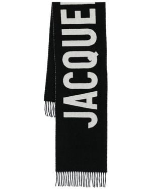 Jacquemus Logo Wool Scarf - Black