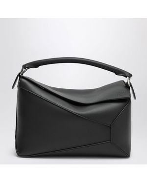 Loewe Puzzle Edge Medium Calfskin Bag - Black