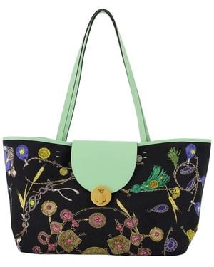 Versace Small Tote Bag 'St. Broken Jewels' - Green