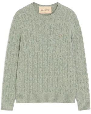 Valentino Garavani Light Virgin Wool T-Shirt Polo - Green