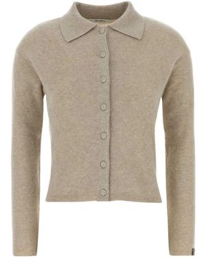 Max Mara Sand Cashmere Cardigan - Natural