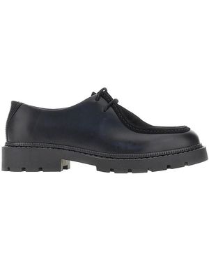 BIANCO LEVRIN Leather Moc-Toe Shoes - Black