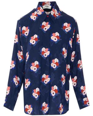 Fendi Bouquet Motif Shirt - Blue