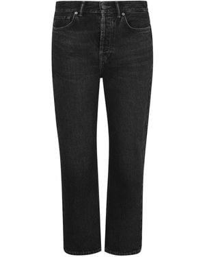 Acne Studios Mece High-Rise Cropped Jeans - Black