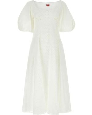 KENZO Broderie Anglaise Dress - White