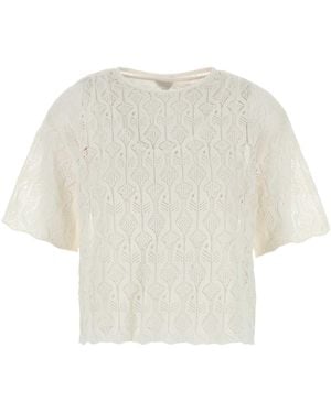 Tシャツ・カットソー BOTTEGA VENETA White Lace Fish Top Bottega Veneta Fish Lace Top in White | Lyst