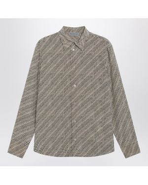 Balenciaga And Monogram Silk Shirt - Grey