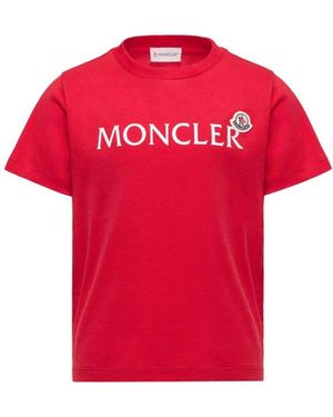 Moncler T-Shirt With Logo - Red