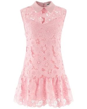 Self-Portrait Lace Collared Mini Dress - Pink