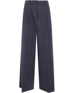 DUNST Double Pleated Wide Slacks - Blue