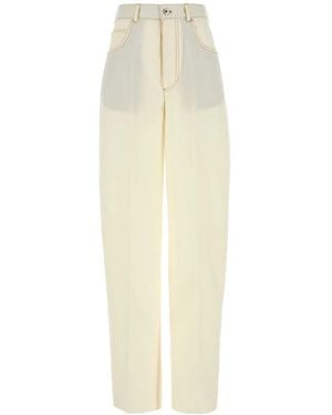 Bottega Veneta Panta Bianco Lana Leggera Flujido - White