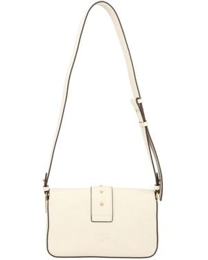 Pinko Leather Shoulder Bag - Natural