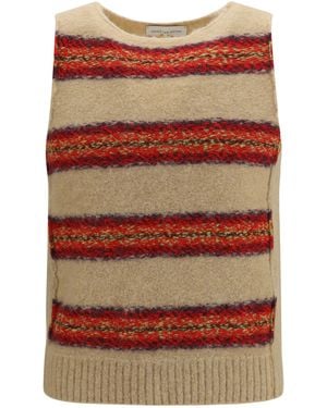 Dries Van Noten Striped Sleeveless Sweater Vest - Red